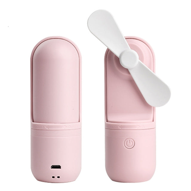 Mini ventilador plegable de mano con carga USB, ventilador de escritorio