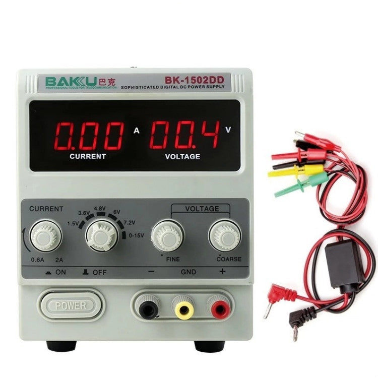 BAKU BK-1502DD Fuente de alimentación regulada por CC Amperímetro CC Reparación de teléfonos móviles portátiles Pantalla digital, 220V EU Plug, 110V US Plug