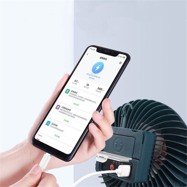 Lámpara de ventilador recargable por USB, lámpara de Camping multifunción para tienda de campaña, transmisión en vivo, Fan Light, Fan Light + Bracket