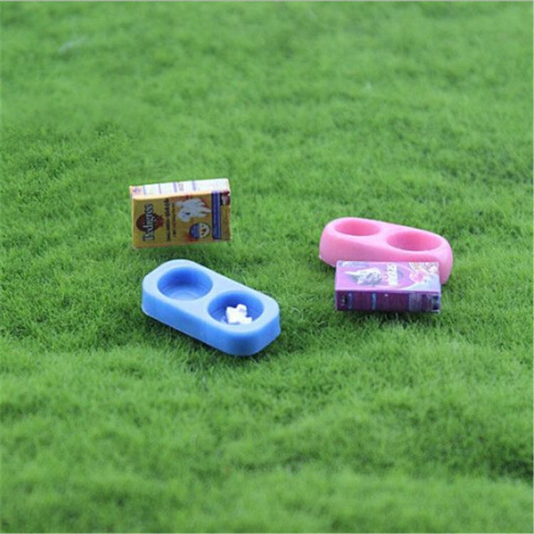 Casa de muñecas Mini perro gato comida para mascotas con plato muebles de simulación modelo Juguetes
