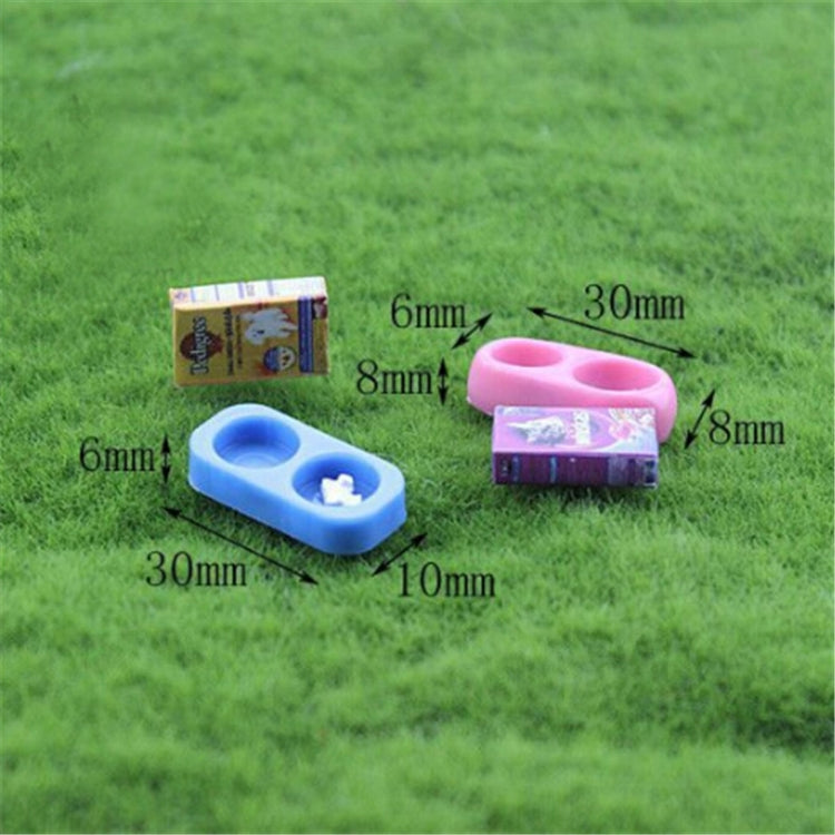 Casa de muñecas Mini perro gato comida para mascotas con plato muebles de simulación modelo Juguetes