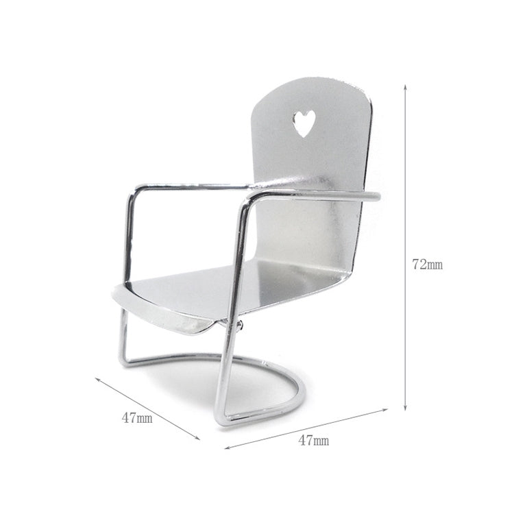 3 PCS 1:12 Casa de muñecas Modelo de silla de hierro en miniatura, Iron Chair