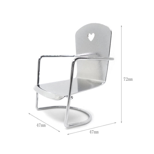 3 PCS 1:12 Casa de muñecas Modelo de silla de hierro en miniatura, Iron Chair