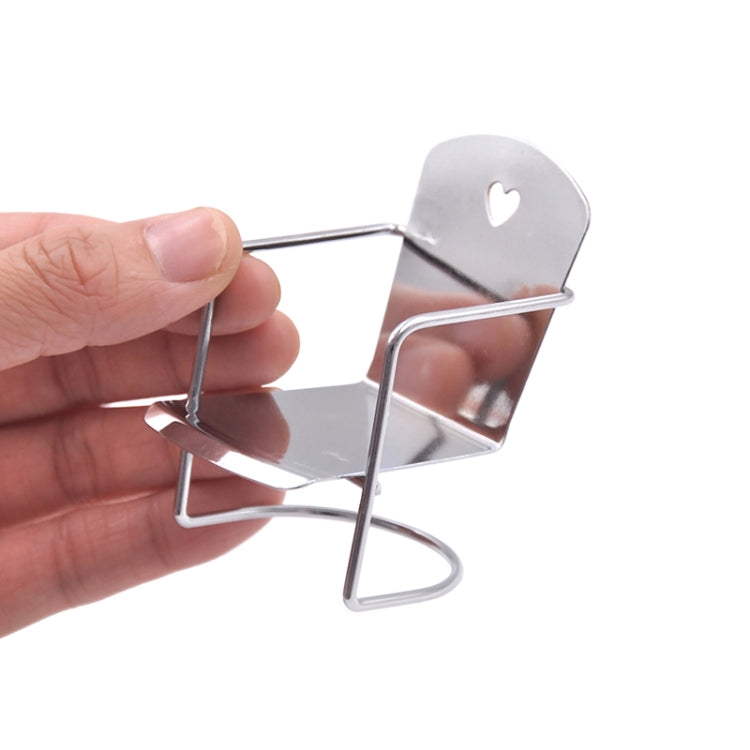 3 PCS 1:12 Casa de muñecas Modelo de silla de hierro en miniatura, Iron Chair