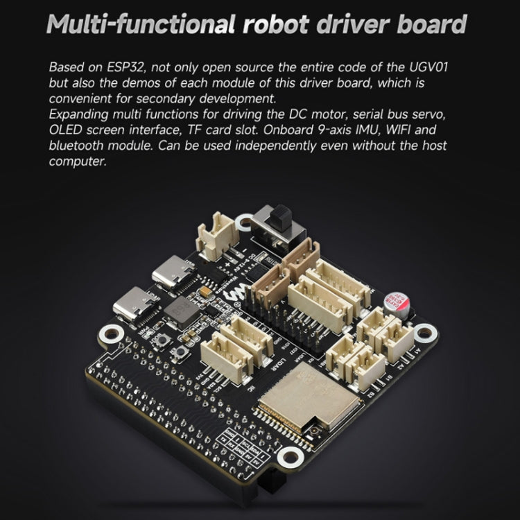 Waveshare 24019 UGV con orugas todoterreno, flexible y ampliable, compatible con múltiples hosts, con rieles externos y computadora esclava ESP32, Waveshare 24019