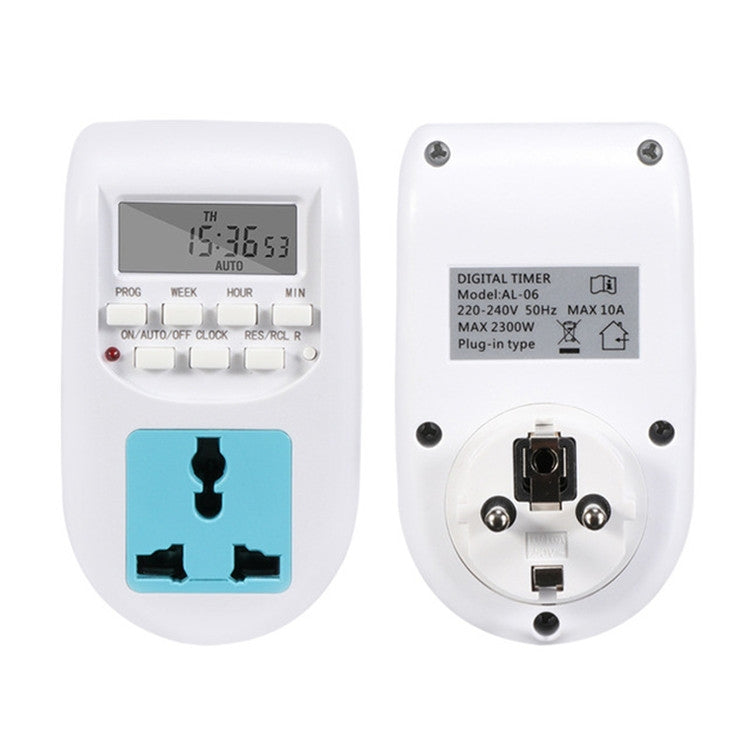 AL-06 220-240V Toma de interruptor de temporizador digital, enchufe de Alemania