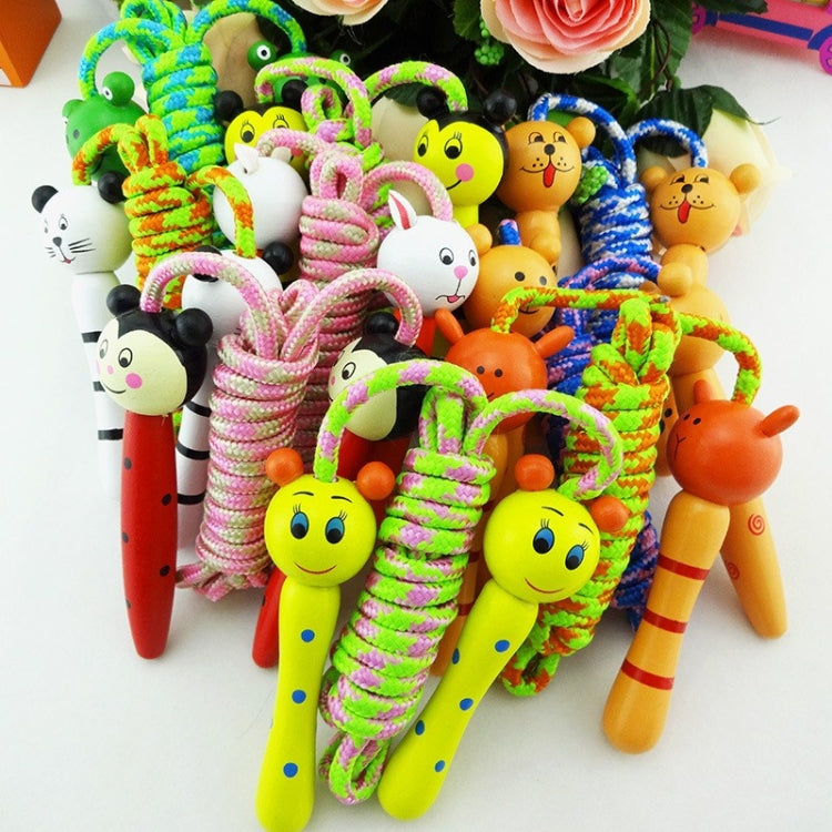 Cuerdas para saltar encantadoras de dibujos animados, juguetes para juegos al aire libre, mango de madera, cuerdas para saltar deportivas para niños, entrega de estilo aleatorio, Wood Handle Skipping Ropes