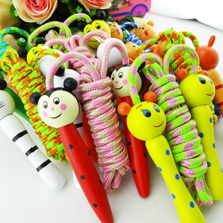 Cuerdas para saltar encantadoras de dibujos animados, juguetes para juegos al aire libre, mango de madera, cuerdas para saltar deportivas para niños, entrega de estilo aleatorio, Wood Handle Skipping Ropes