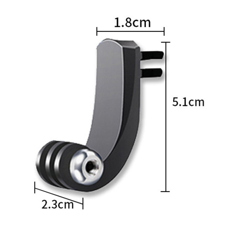 Accesorios para cámaras deportivas para GoPro HERO11 Black / HERO9 Black / DJI Osmo Action 3, Center Vertical Bend Arm, Arc Extension Rod, Centered Universal Bend Arm, 1/4 Transfer Head