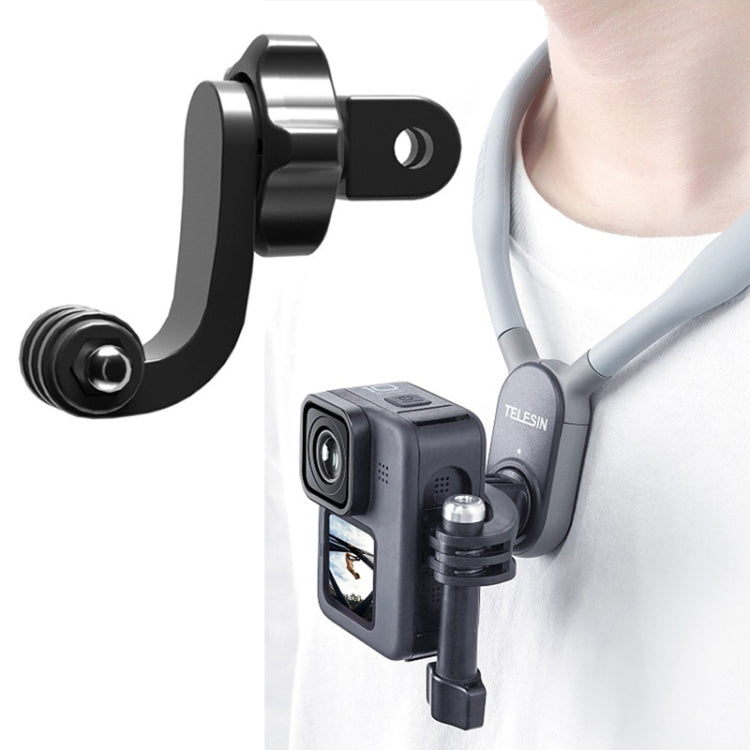 Accesorios para cámaras deportivas para GoPro HERO11 Black / HERO9 Black / DJI Osmo Action 3, Center Vertical Bend Arm, Arc Extension Rod, Centered Universal Bend Arm, 1/4 Transfer Head