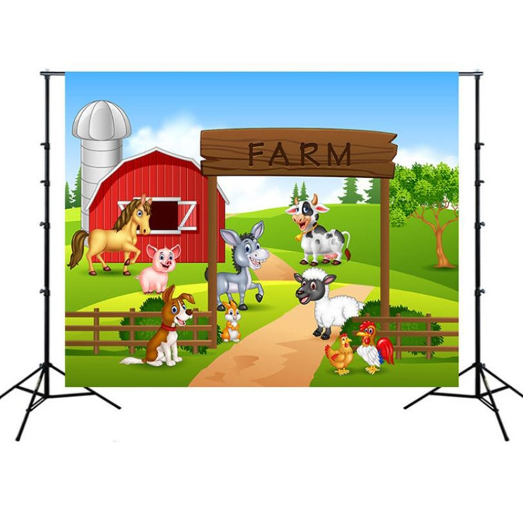 Tela de fondo para fotografía con tema de cumpleaños de niños de granja de animales de 2,1 m x 1,5 m, Animal Farm