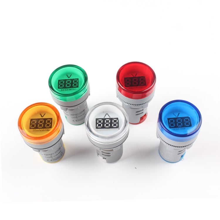 AD16-22DSV Mini pantalla digital 60-500 V Indicador general Voltímetro de CA, orificio abierto: 22 mm, 60-500V Red, 60-500V Green, 60-500V Yellow, 60-500V Blue, 60-500V White