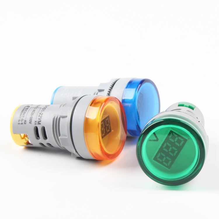AD16-22DSV Mini pantalla digital 60-500 V Indicador general Voltímetro de CA, orificio abierto: 22 mm, 60-500V Red, 60-500V Green, 60-500V Yellow, 60-500V Blue, 60-500V White