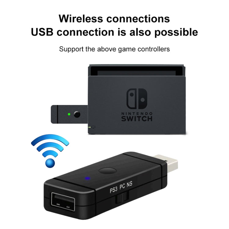 Adaptador convertidor para mando inalámbrico Bluetooth JYS-130 para PS3/Switch/PC, For PS3 / Switch / PC