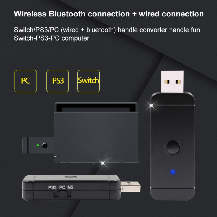 Adaptador convertidor para mando inalámbrico Bluetooth JYS-130 para PS3/Switch/PC, For PS3 / Switch / PC