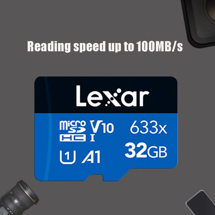 Lexar 633x 32GB Tarjeta de memoria TF para teléfono móvil de alta velocidad Tarjeta de memoria grabadora de conducción, 32GB