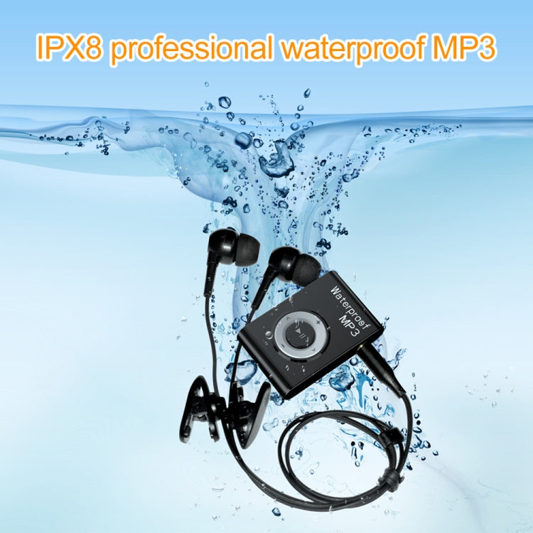 IPX8 impermeable natación buceo deportes reproductor de música MP3 con clip y auricular, soporte FM, 4GB, 8GB