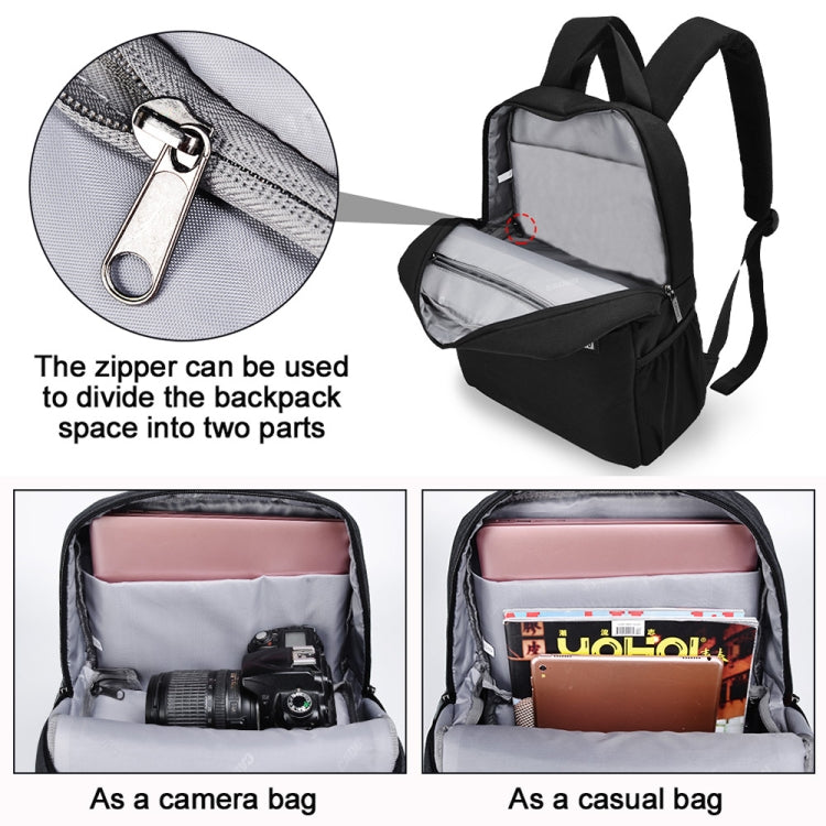 CADeN L4 Mochila informal de doble capa para computadora de negocios Bolsa para cámara digital multifunción USB