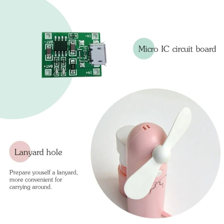 Soporte para teléfono móvil creativo, miniventilador Usb portátil con pulverizador de dibujos animados