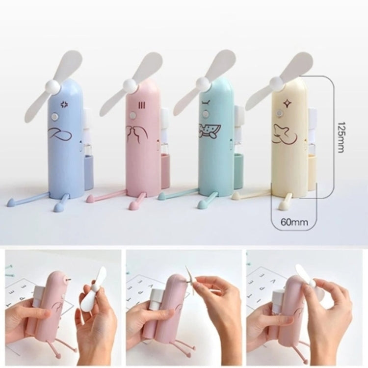 Soporte para teléfono móvil creativo, miniventilador Usb portátil con pulverizador de dibujos animados