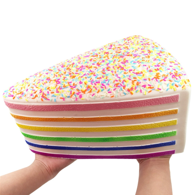 Jumbo Rainbow Triangle Cake Squeeze Toy Juguetes para aliviar el estrés de crecimiento lento para niños, Jumbo Rainbow