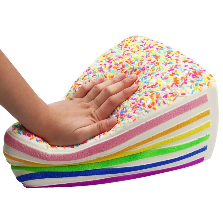 Jumbo Rainbow Triangle Cake Squeeze Toy Juguetes para aliviar el estrés de crecimiento lento para niños, Jumbo Rainbow