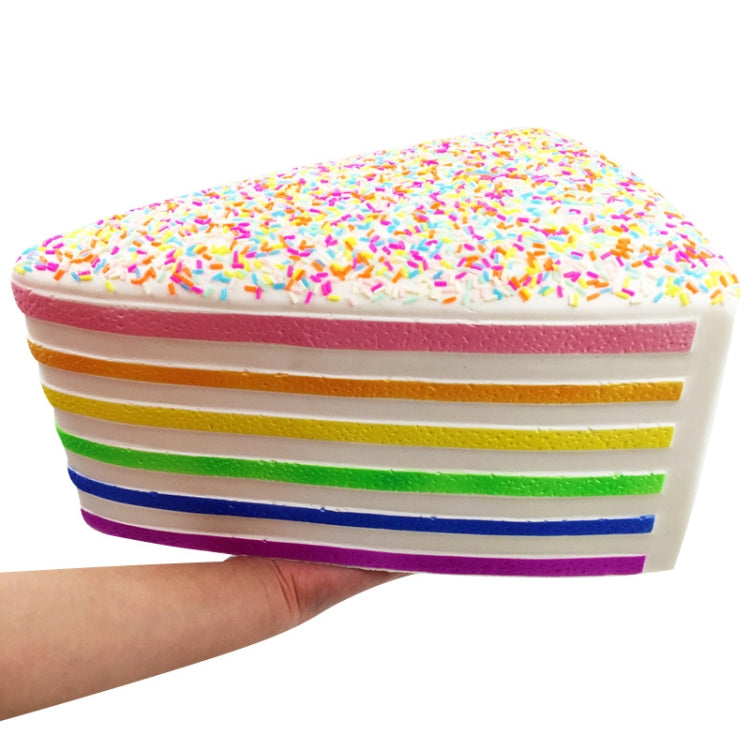 Jumbo Rainbow Triangle Cake Squeeze Toy Juguetes para aliviar el estrés de crecimiento lento para niños, Jumbo Rainbow