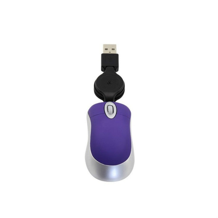 Mini ratón de ordenador Cable USB retráctil óptico ergonómico 1600 DPI ratones pequeños portátiles para ordenador portátil