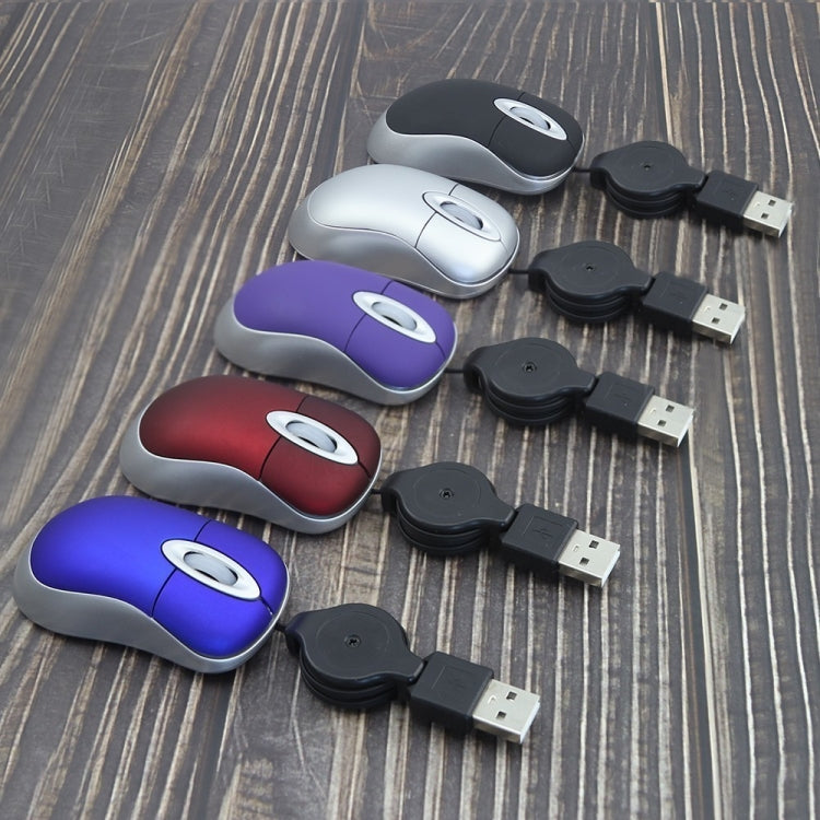 Mini ratón de ordenador Cable USB retráctil óptico ergonómico 1600 DPI ratones pequeños portátiles para ordenador portátil