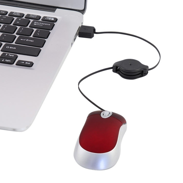 Mini ratón de ordenador Cable USB retráctil óptico ergonómico 1600 DPI ratones pequeños portátiles para ordenador portátil