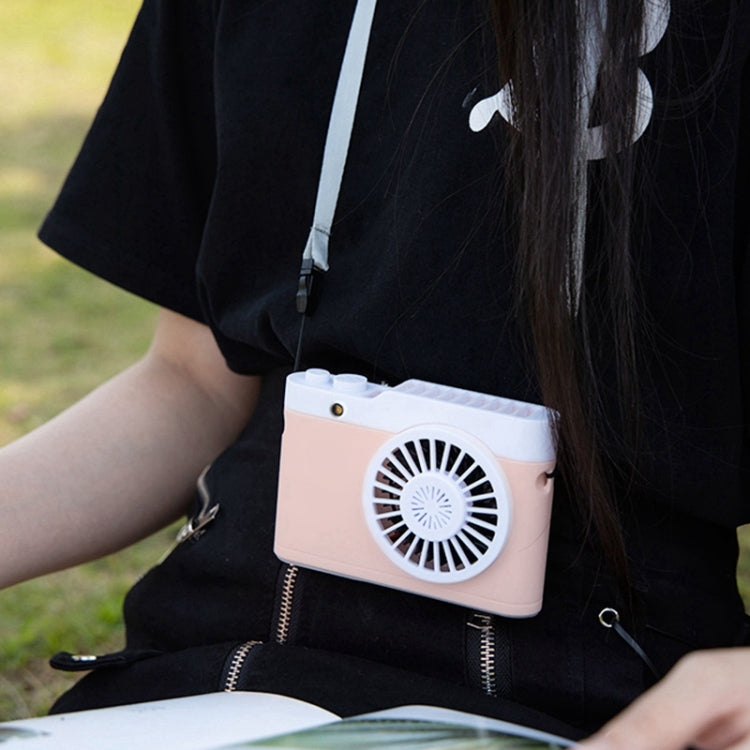 Mini ventilador portátil para cámara con carga USB, ventilador pequeño con cuello colgante