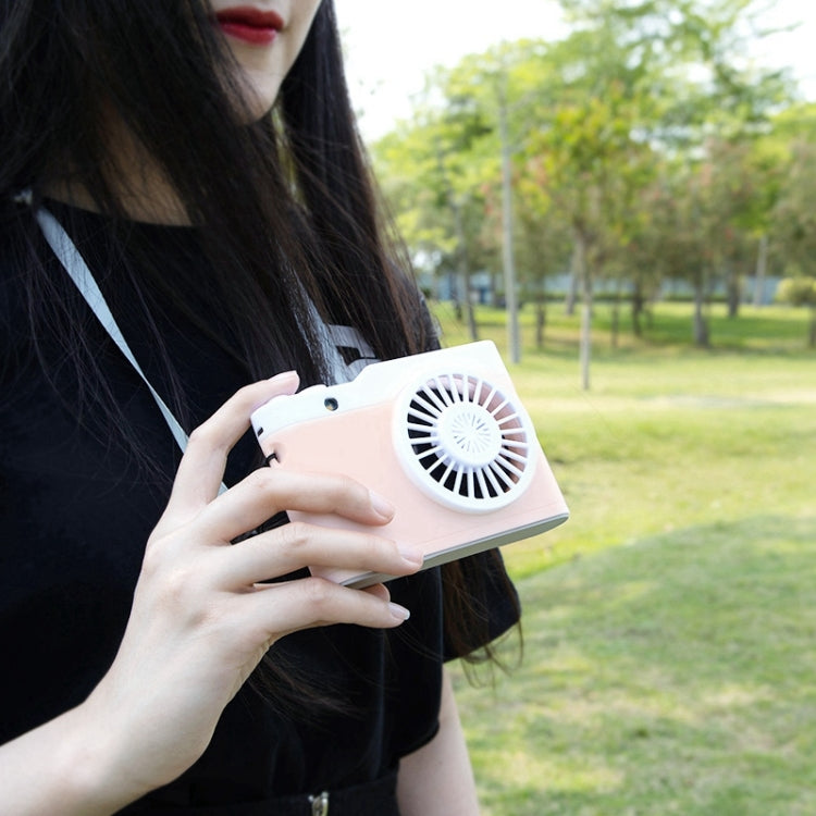 Mini ventilador portátil para cámara con carga USB, ventilador pequeño con cuello colgante