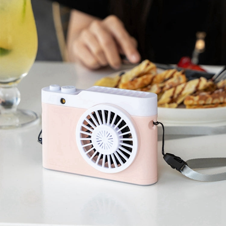 Mini ventilador portátil para cámara con carga USB, ventilador pequeño con cuello colgante