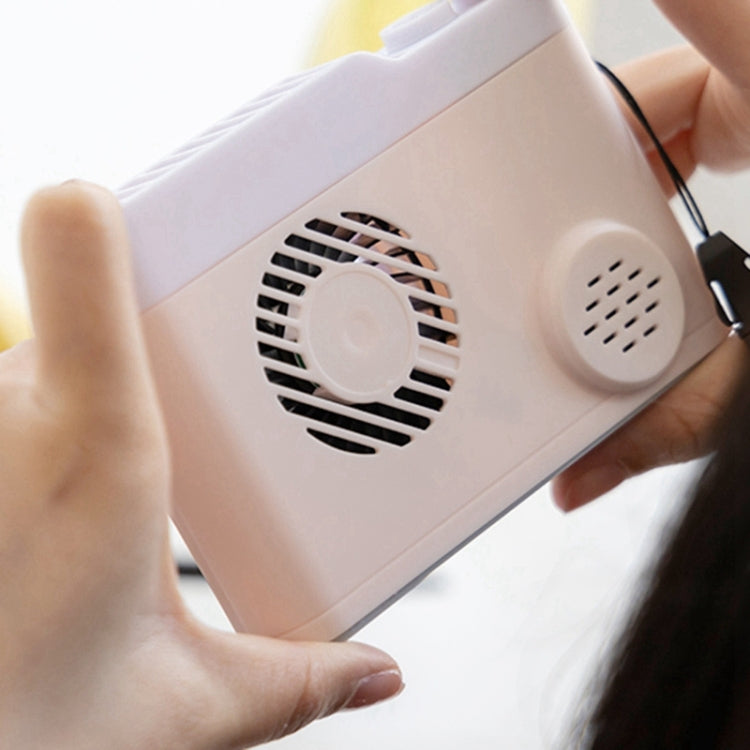 Mini ventilador portátil para cámara con carga USB, ventilador pequeño con cuello colgante