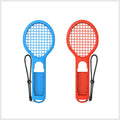 BODE raqueta de tenis con mango pequeño izquierdo y derecho, agarre de juego NS, mango de juego deportivo TNS1843 para interruptor, Tennis Racket (Red and blue)