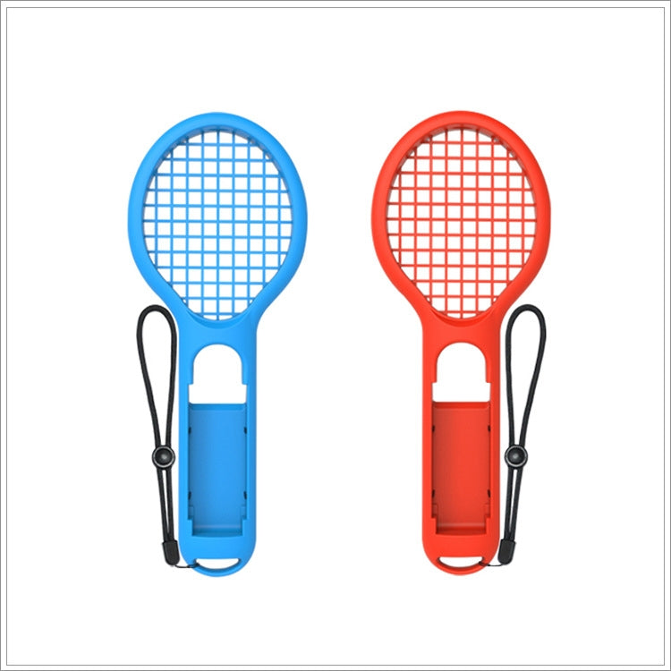 BODE raqueta de tenis con mango pequeño izquierdo y derecho, agarre de juego NS, mango de juego deportivo TNS1843 para interruptor, Tennis Racket (Red and blue)