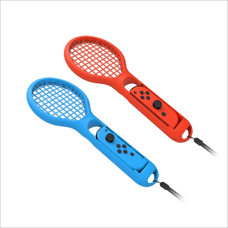 BODE raqueta de tenis con mango pequeño izquierdo y derecho, agarre de juego NS, mango de juego deportivo TNS1843 para interruptor, Tennis Racket (Red and blue)