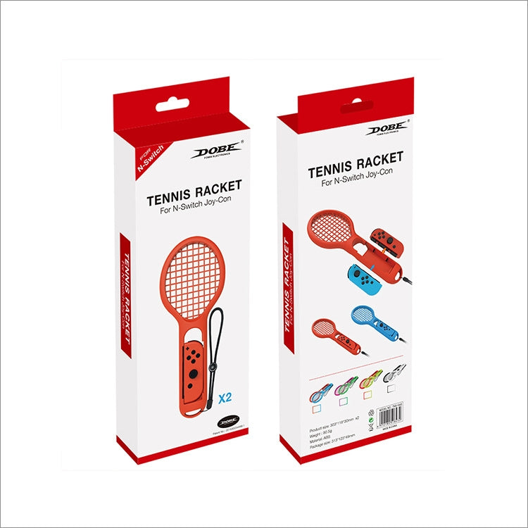BODE raqueta de tenis con mango pequeño izquierdo y derecho, agarre de juego NS, mango de juego deportivo TNS1843 para interruptor, Tennis Racket (Red and blue)