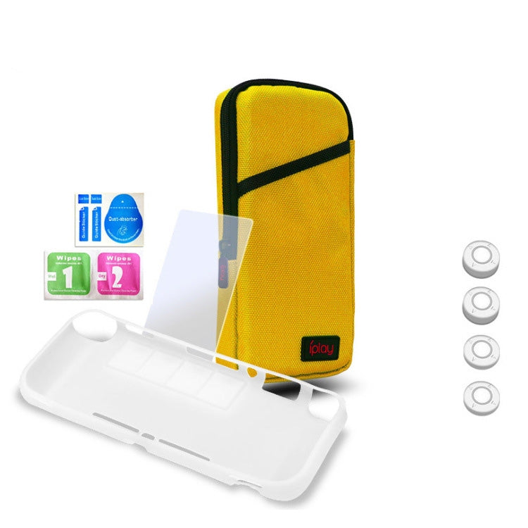 Bolsa de almacenamiento iplay Host, película templada, tapa basculante y carcasa protectora 7 en 1, bolsa de protección, juego de bolsas suaves para Switch Lite