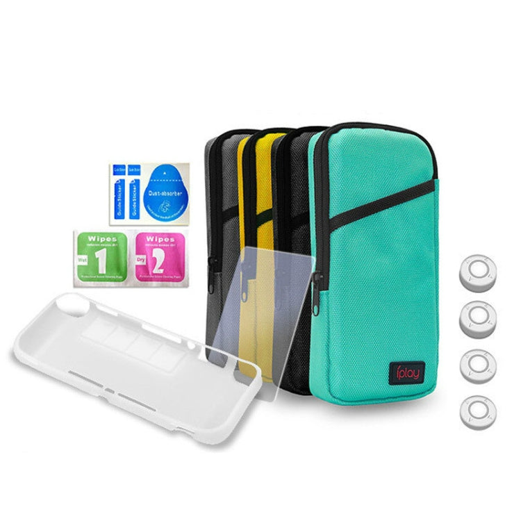 Bolsa de almacenamiento iplay Host, película templada, tapa basculante y carcasa protectora 7 en 1, bolsa de protección, juego de bolsas suaves para Switch Lite