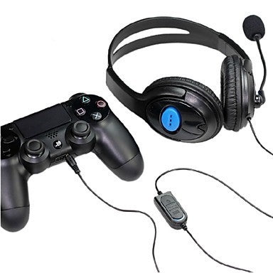 Auriculares bilaterales grandes PS4 Host Internet Voice Chat Auriculares para PS4, Large Headphones