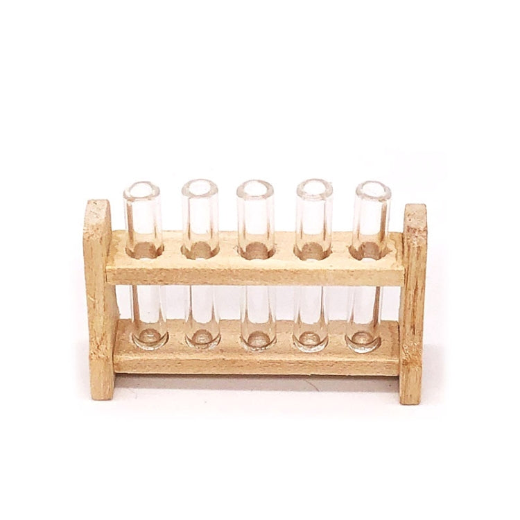 3 juegos 1:12 mini casa de muñecas laboratorio tubo de vidrio estante de tubos de ensayo Comida en miniatura modelo de escena de juego, Glass Tube Test