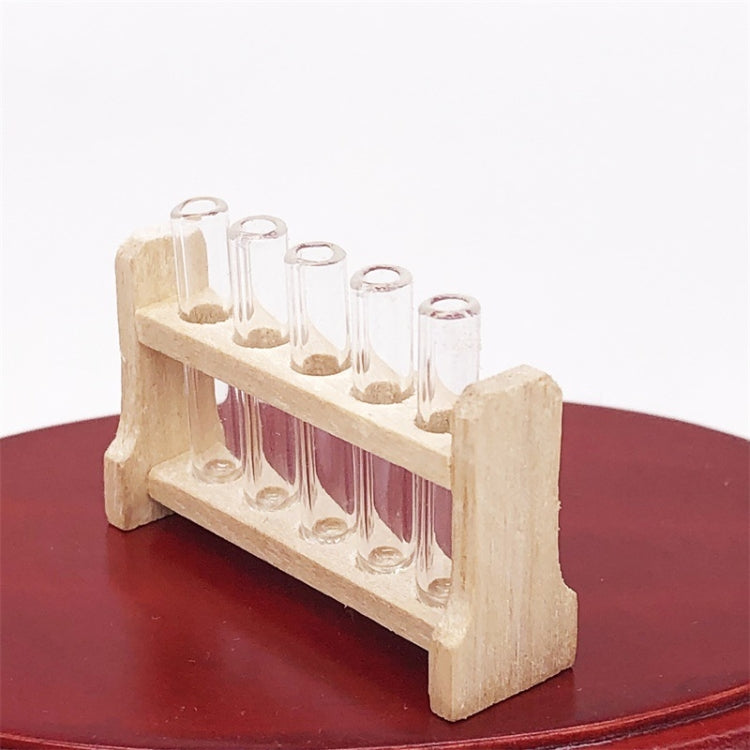 3 juegos 1:12 mini casa de muñecas laboratorio tubo de vidrio estante de tubos de ensayo Comida en miniatura modelo de escena de juego, Glass Tube Test