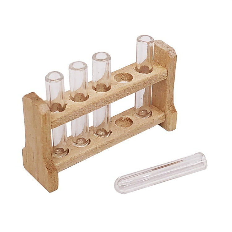 3 juegos 1:12 mini casa de muñecas laboratorio tubo de vidrio estante de tubos de ensayo Comida en miniatura modelo de escena de juego, Glass Tube Test