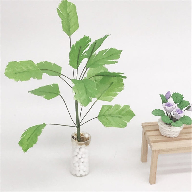 3 uds 1:12 Mini casa de muñecas modelo de planta de casa de muñecas jarrón de juguete extranjero plátano árbol verde, 3 PCS Banana Green Tree