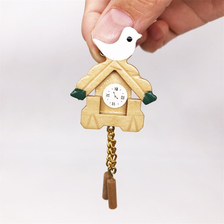 3 uds 1:12 mini casa de muñecas reloj de pared de madera reloj de pájaro casa de juguete modelo de reloj de simulación, Simulation Clock