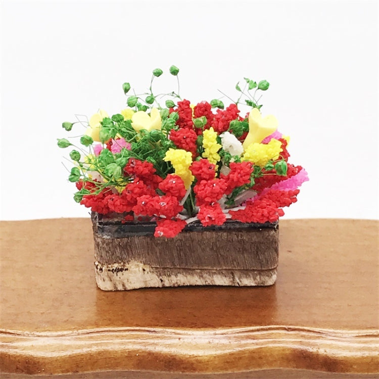 2 uds 1:12 mini casa de muñecas escena de jardín simulación flor en maceta flor de arcilla, Clay Flower