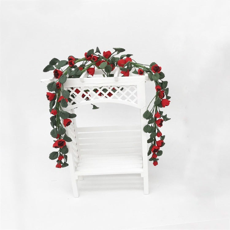 1:12 Mini Casa Juguete Simulación Rosa Cuerda para Caballete Columpio Escena de Jardín, Rose String Swing