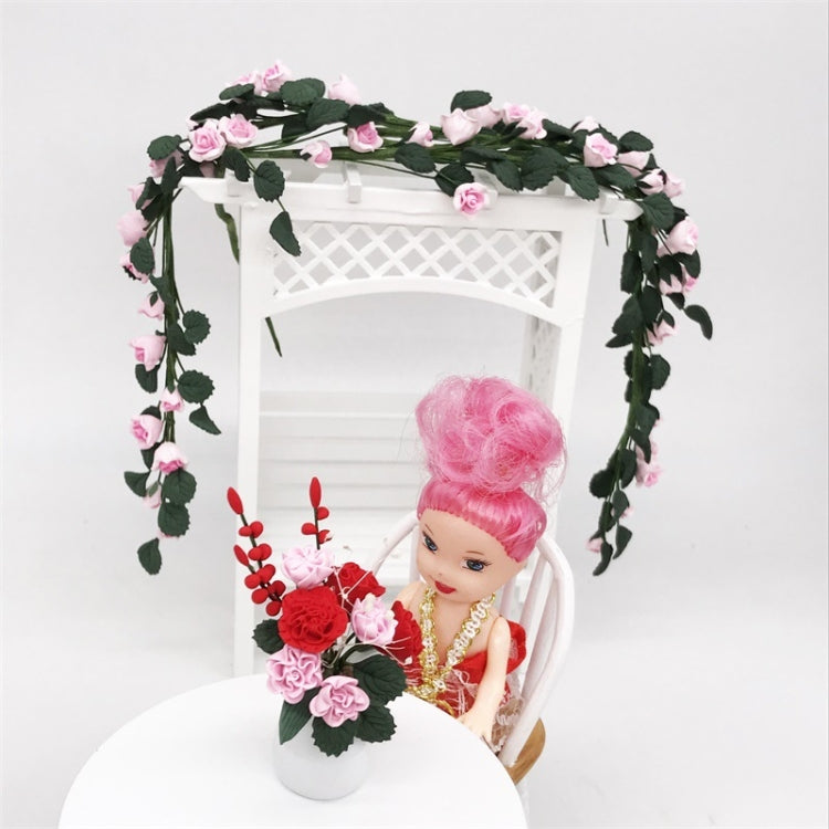 1:12 Mini Casa Juguete Simulación Rosa Cuerda para Caballete Columpio Escena de Jardín, Rose String Swing