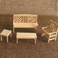 4 unids/set 1:12 casa de muñecas Mini muebles modelo silla de jardín al aire libre taburete, Outdoor Garden Chai